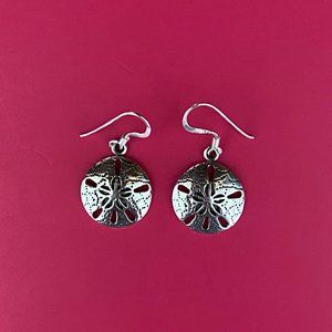 Sterling Silver Sand Dollar Beach Earrings